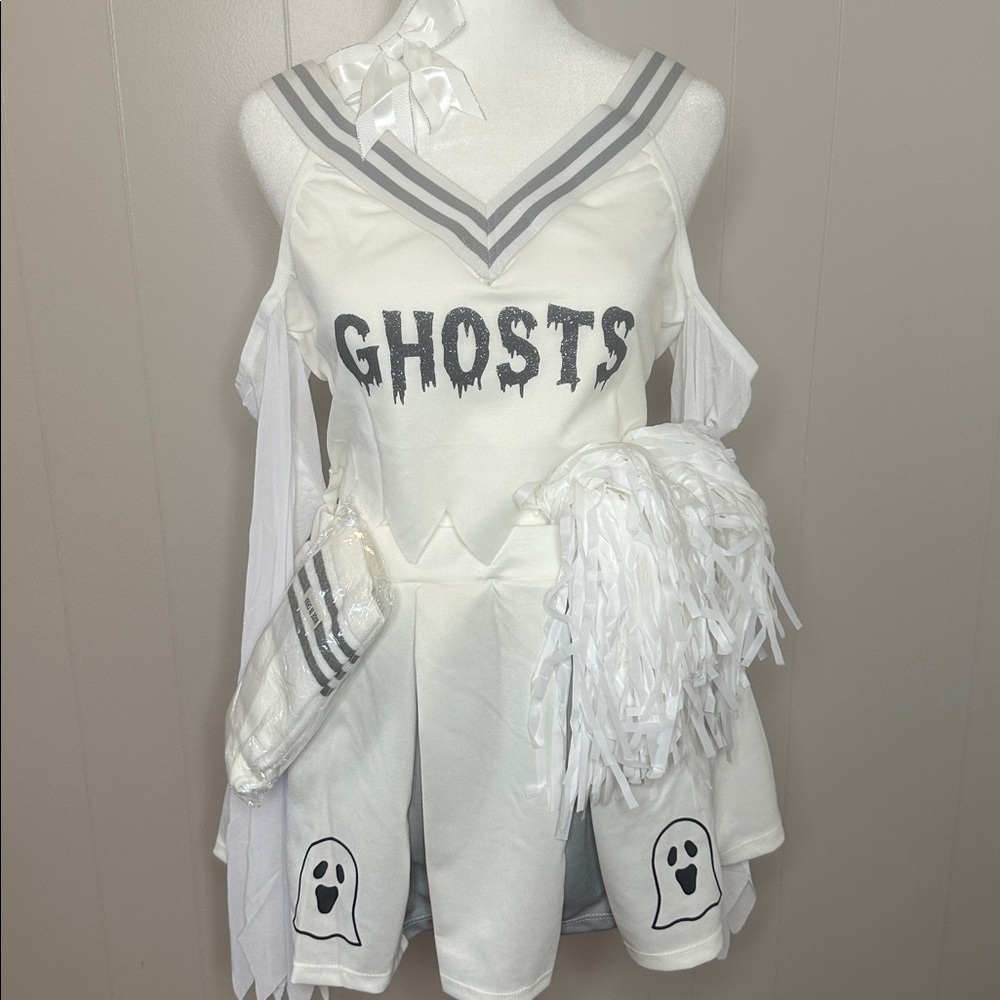NWT Dolls Kill Ghostly Cheerleader Costume Set - Picture 7 of 14